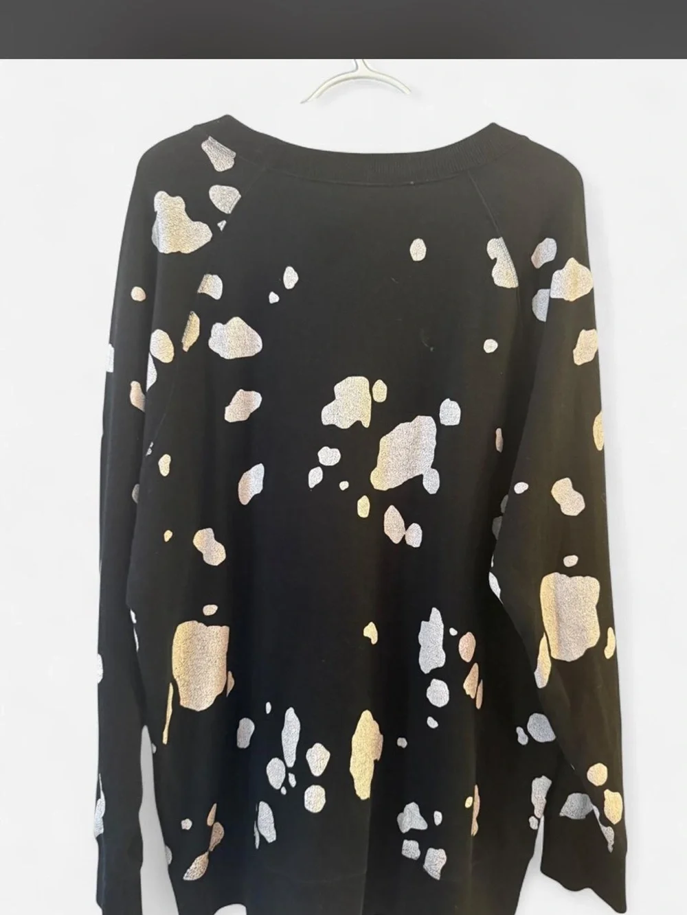 Marc Jacobs Black Crewneck Sweater with White Splatter Print